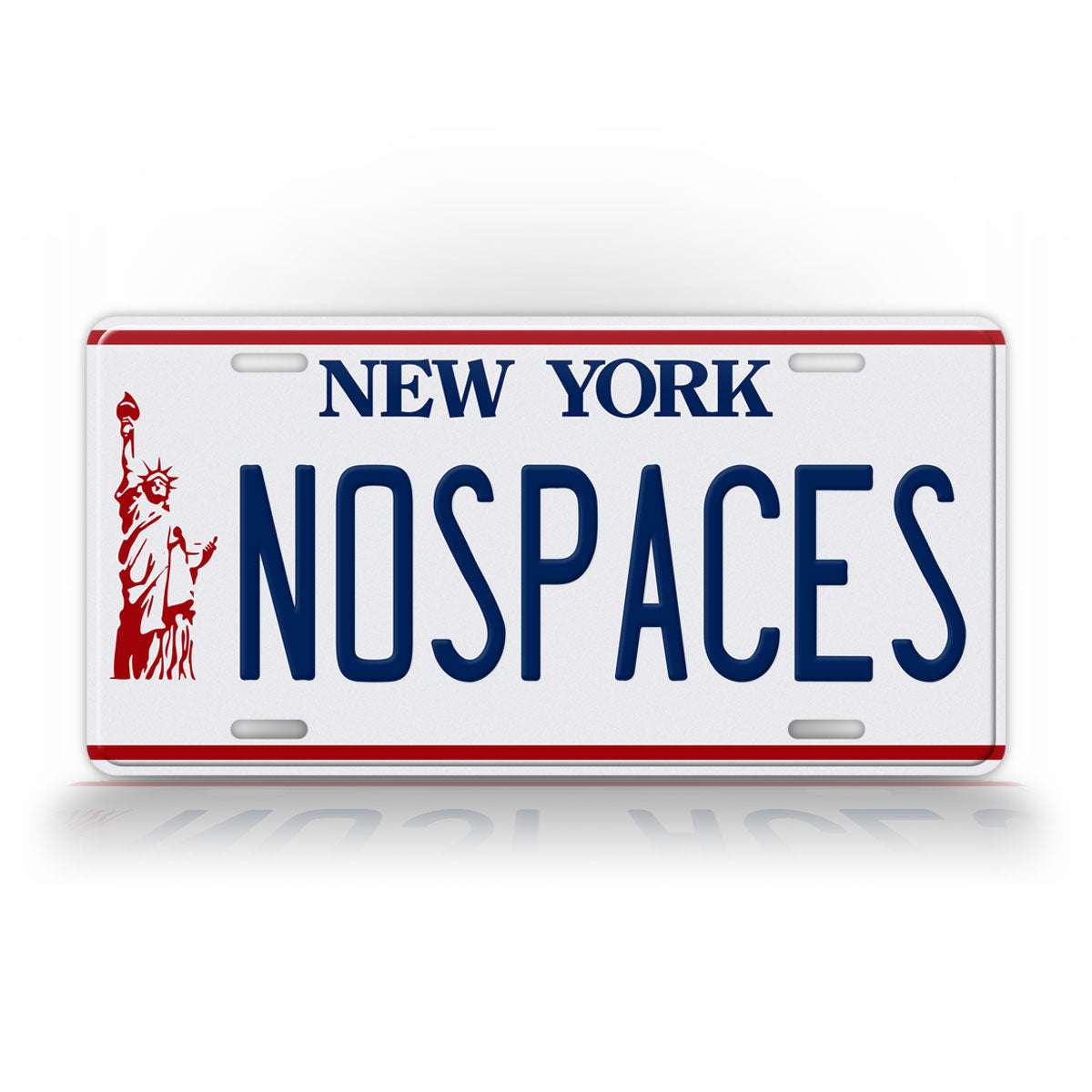 New York "White Liberty" Novelty License Plate