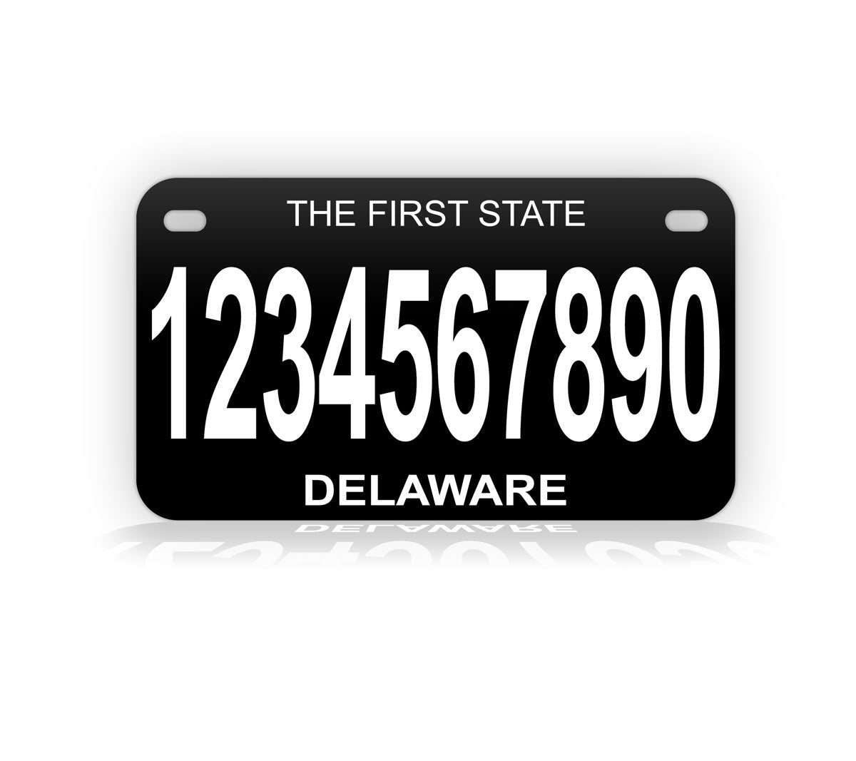 Black Delaware Motorcycle Novelty Plate