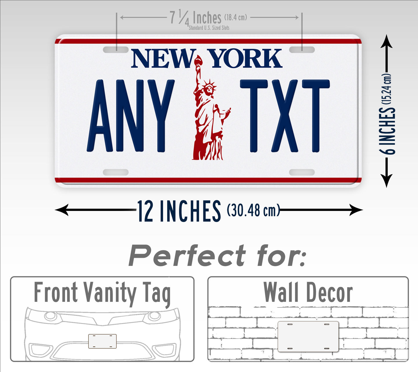 New York "White Liberty" Novelty License Plate