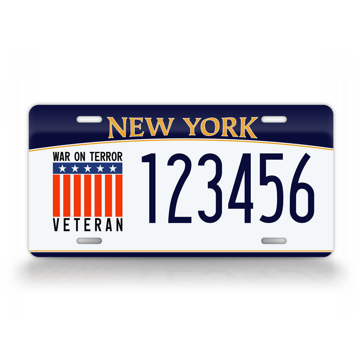 New York "War on Terror Veteran" Novelty License Plate