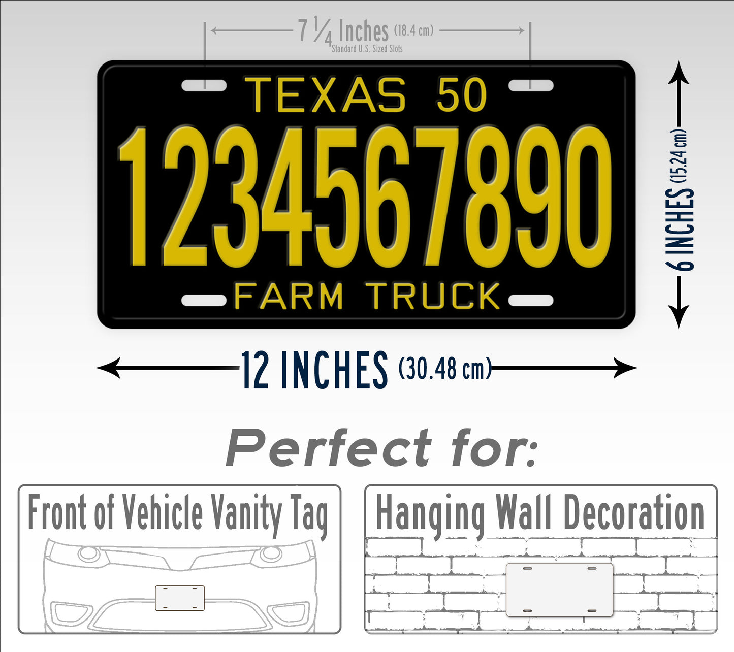 Texas Antique Farm Truck Novelty License Plate