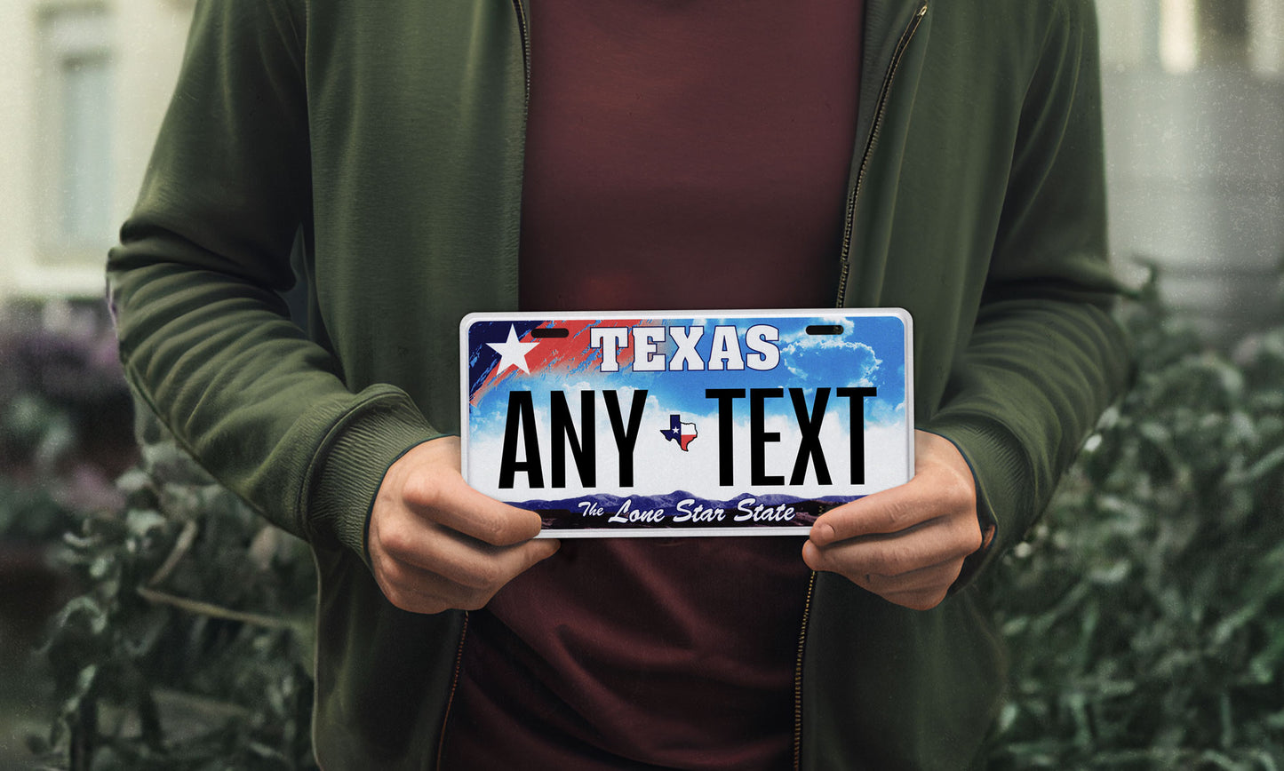 Patriotic Texas Truck Novelty License Plate
